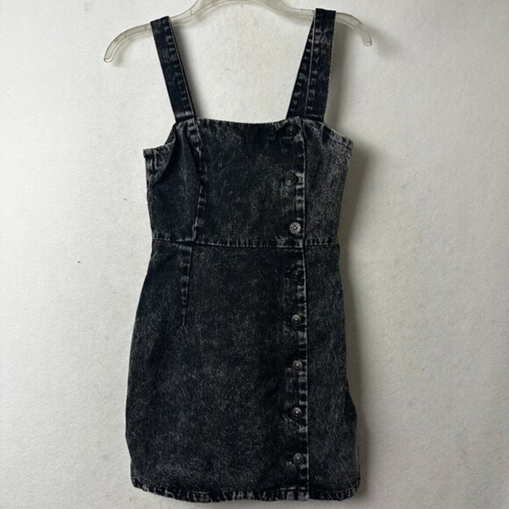 Divided HM dress women XS‎ black acid wash denim Y2K bodycon mini